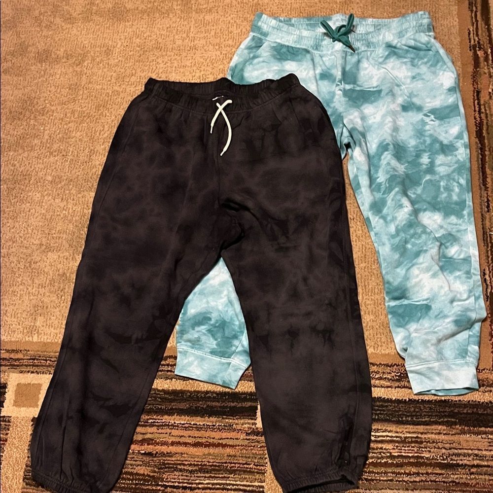 Old Navy Tie-Dye Joggers - Black and Teal